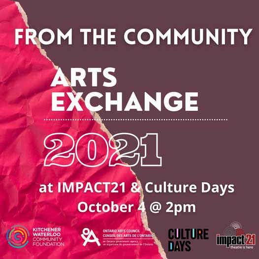 Arts Exchange 2021 as part of Culture Days OCT 4 2pm