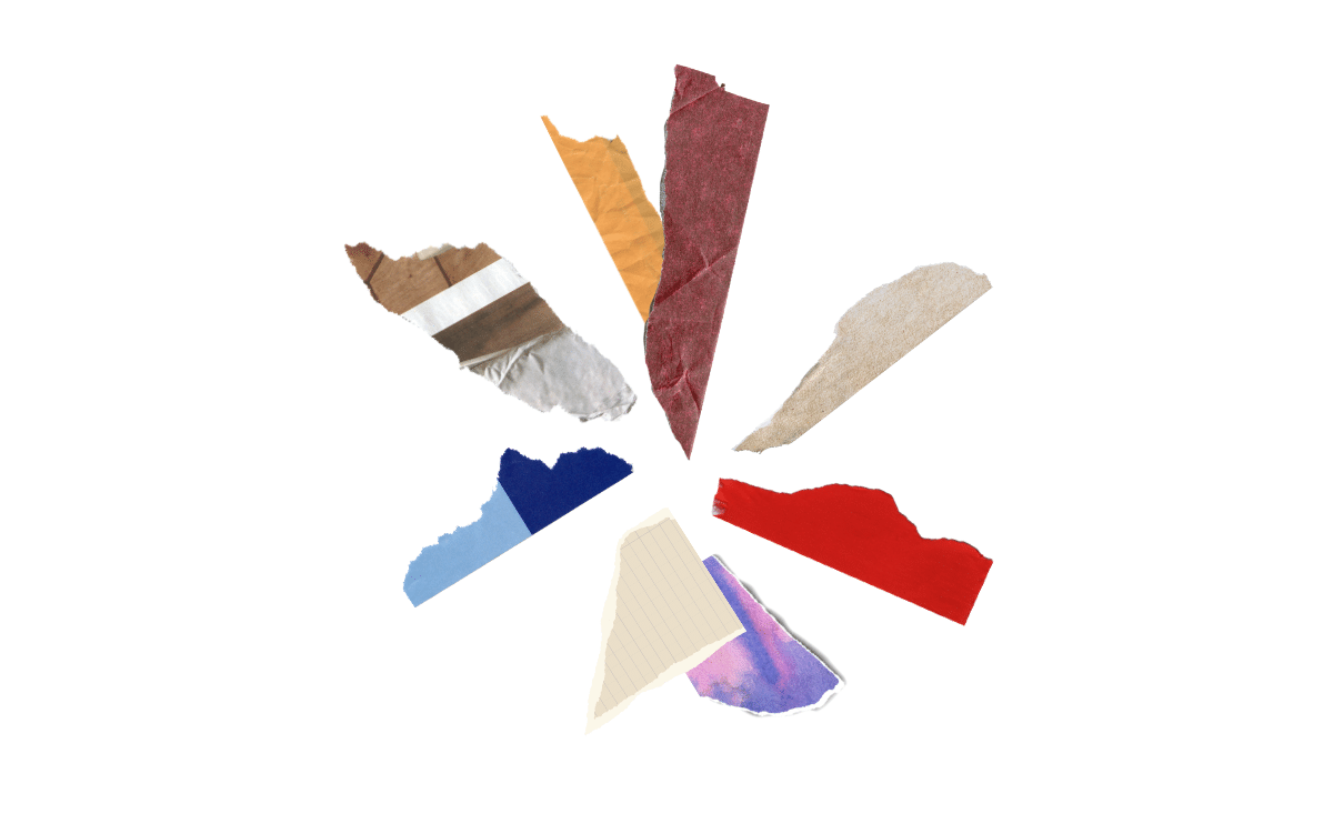 Arts Exchange - multi-coloured scraps of paper